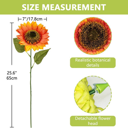Künstliche Sonnenblumen Set Deko Hochzeit Tischdeko 6 Stück
