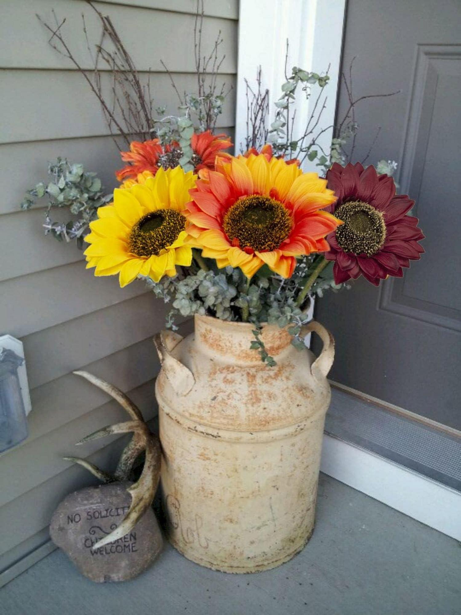 Künstliche Sonnenblumen Groß Orange Blüte Seidenblumen Deko 6 Stücke