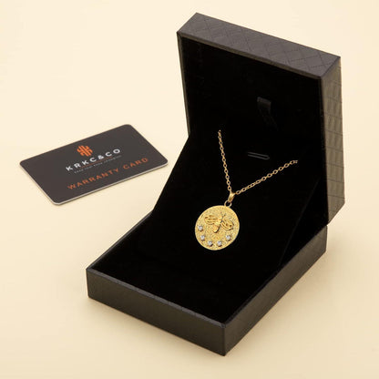 Münze Anhänger Kette Biene vergoldet verstellbar 41+5cm magnetisch