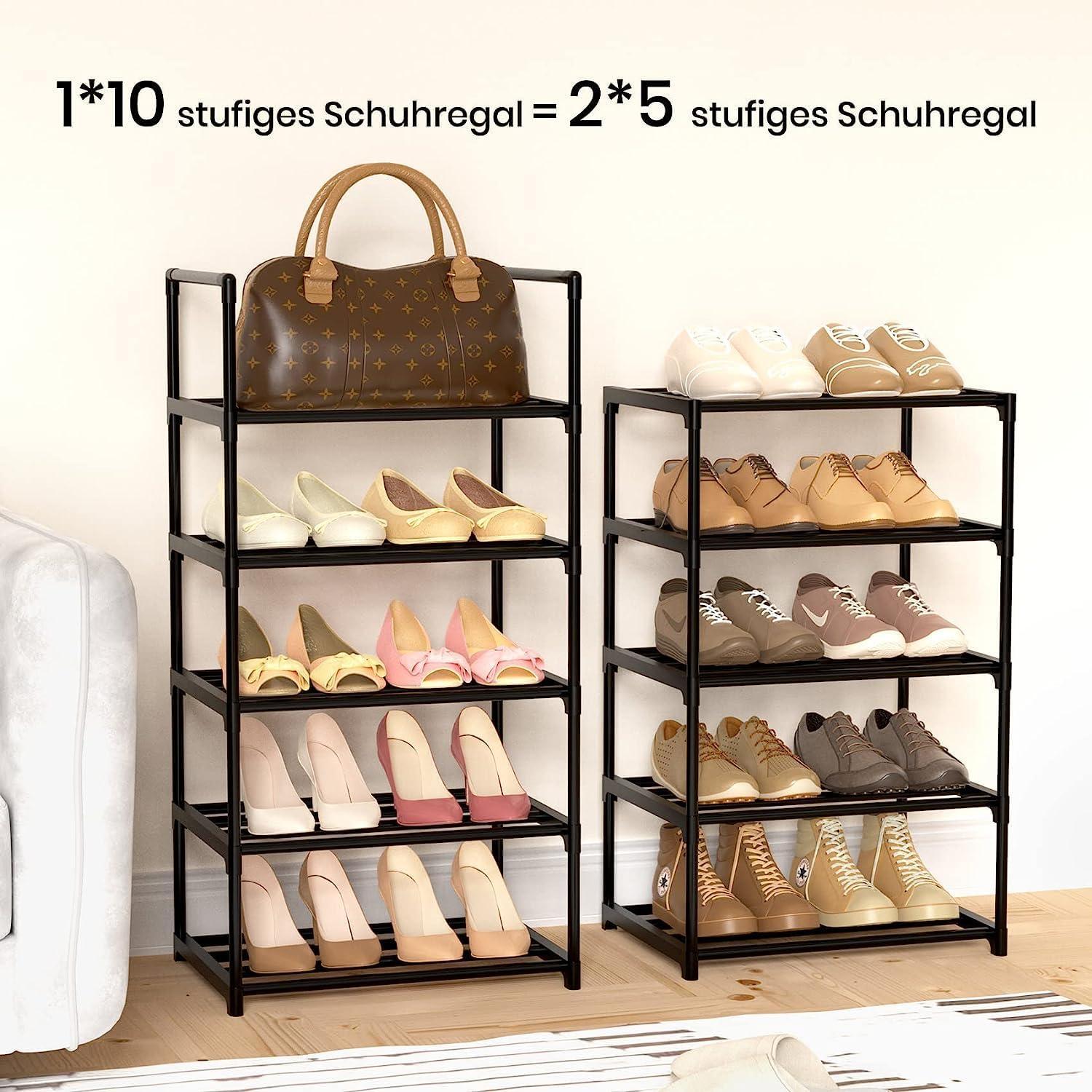 Schuhregal mit 10 Ablagen für Flur Schlafzimmer Eingang