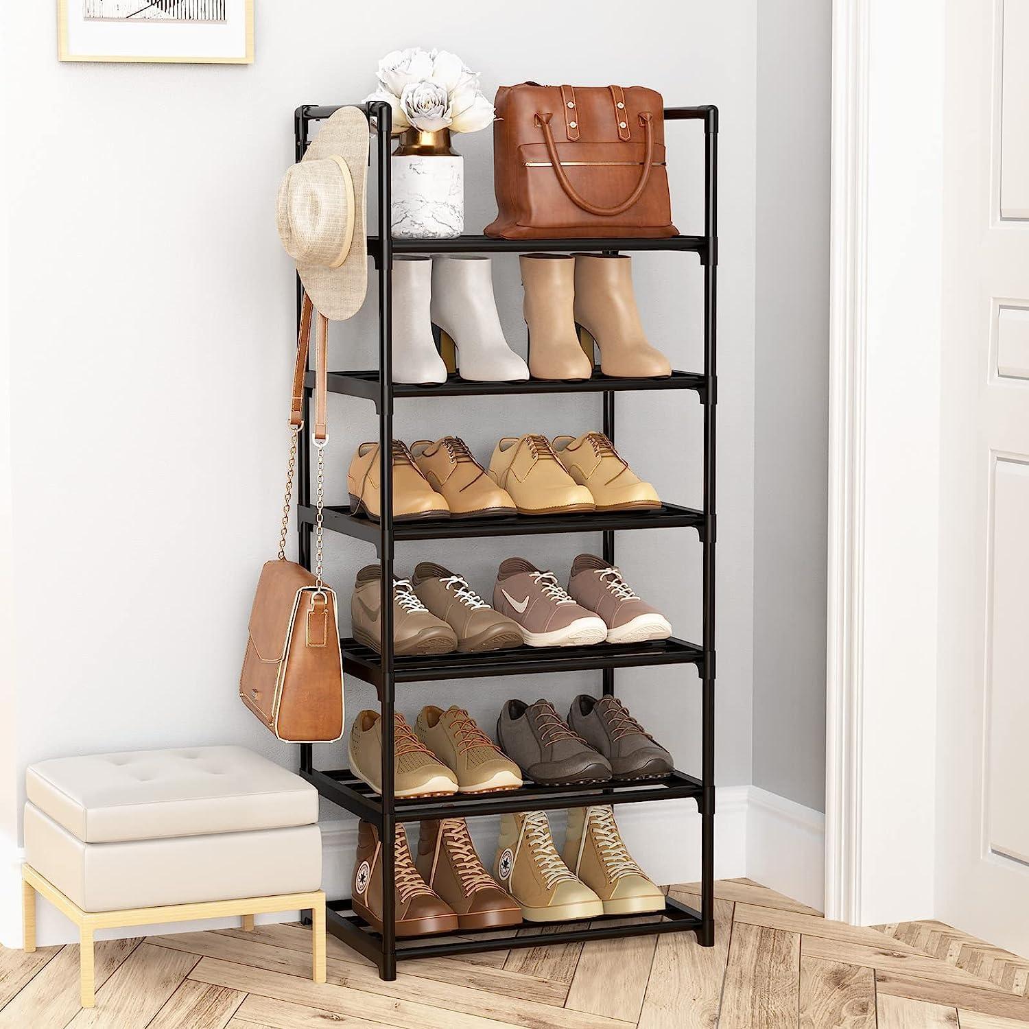 Vicye Schuhregal 6 Ablagen Metall Schuhregal Flur Wohnzimmer