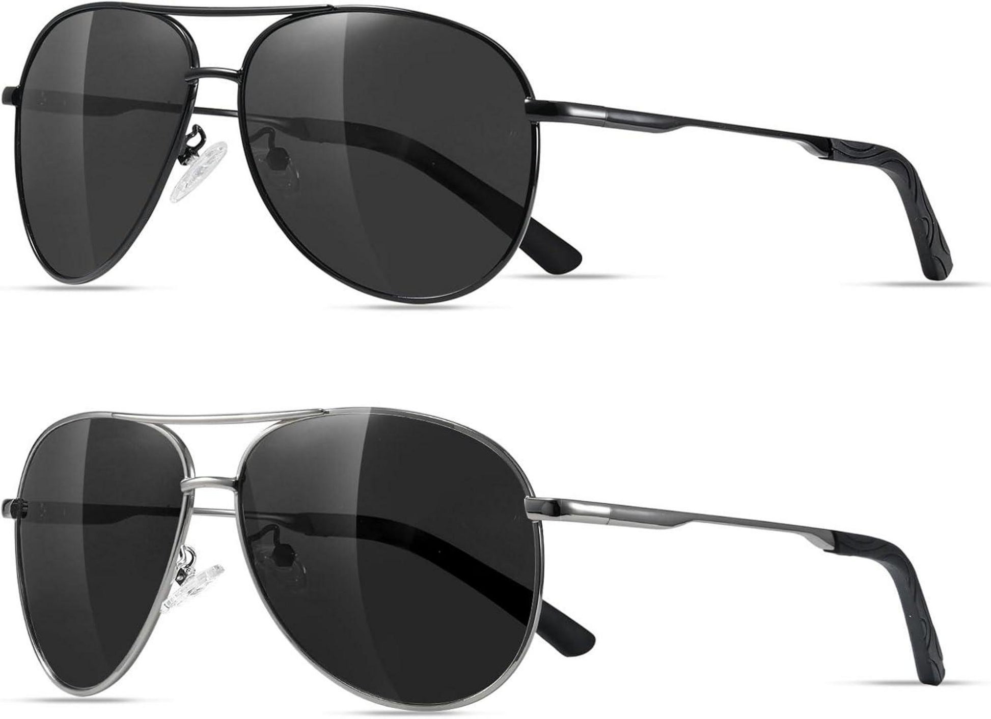 Polarisierte Retro Pilotenbrille Set UV400 Vintage Sonnenbrille 2 Paar