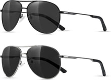 Polarisierte Retro Pilotenbrille Set UV400 Vintage Sonnenbrille 2 Paar