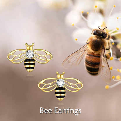 925 Sterling Silber Bienen Ohrringe Damen Ohrstecker Geschenk