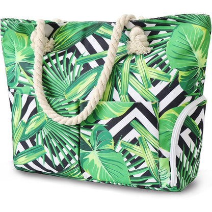 Strandtasche XXL 30L mit Reißverschluss Schuhfach Wasserdicht Beach Bag