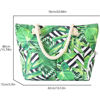 Strandtasche XXL 30L mit Reißverschluss Schuhfach Wasserdicht Beach Bag
