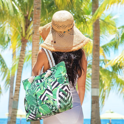 Strandtasche XXL 30L mit Reißverschluss Schuhfach Wasserdicht Beach Bag