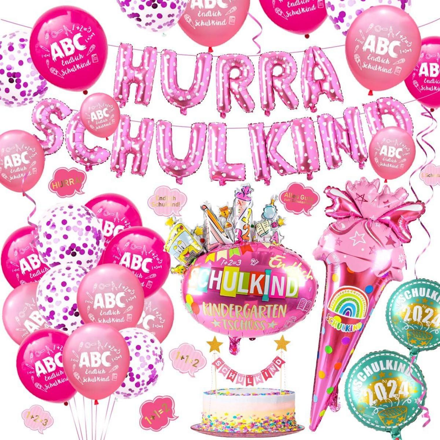 Einschulung Deko Set Mädchen Luftballon Folienballon Geschenk
