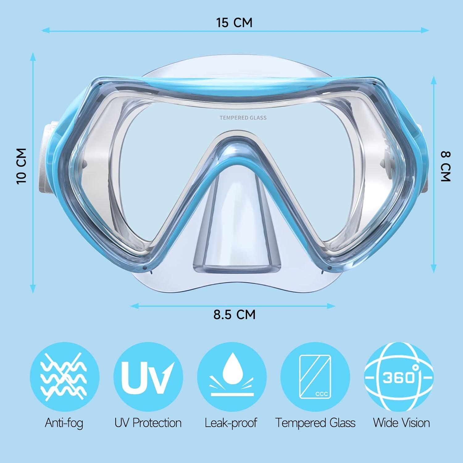 Taucherbrille Kinder Schwimmbrille Schnorchelmaske