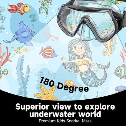 Taucherbrille Kinder Schwimmbrille Schnorchelmaske 180°Panorama Anti Nebel 4-16