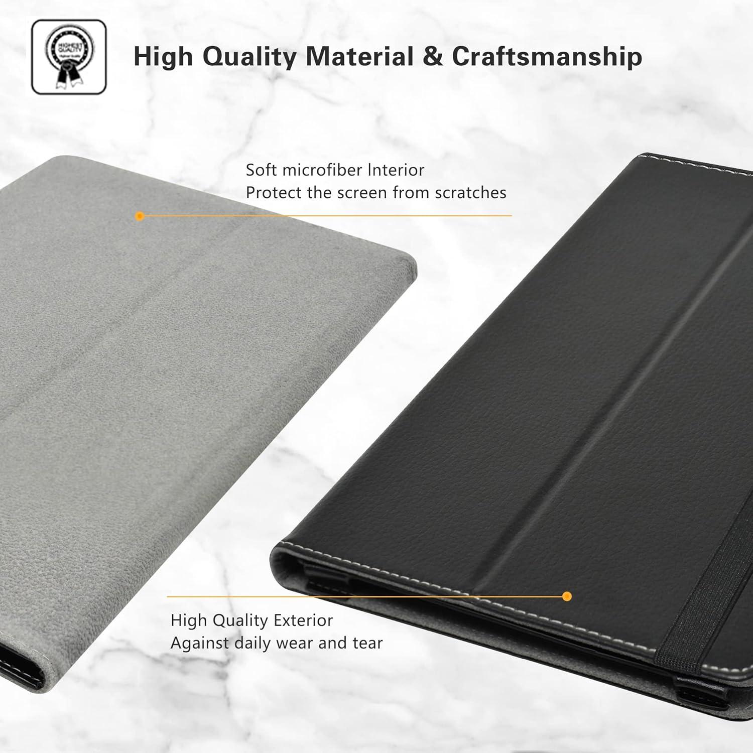Hülle für TECLAST M40 Plus 10 Zoll Tablet Schwarz PU Leder