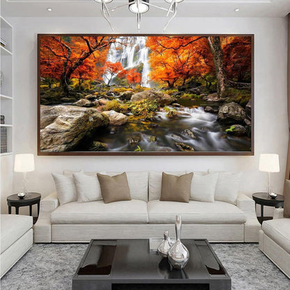 Diamond Painting Wasserfall Natur 5D Diamant Malerei Set 120x50cm