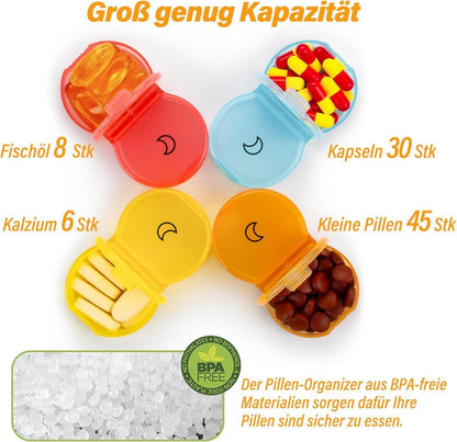 Tablettenbox 7 Tage Pillendose 2 Fächer 14 Große Fächer