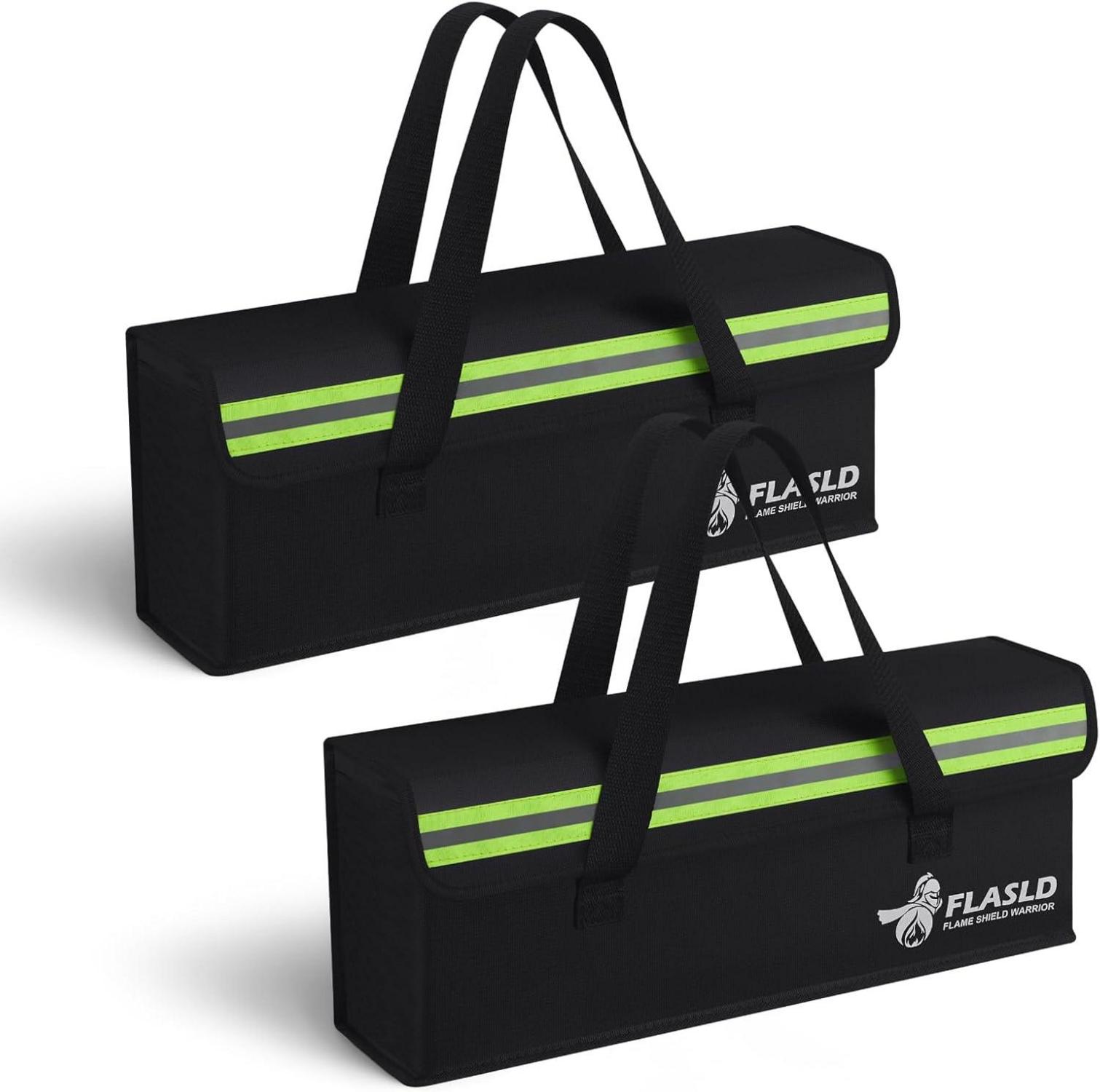 2er Set FLASLD E-Bike Akku Tasche feuerfeste Lipo Tasche 405 x 110 x