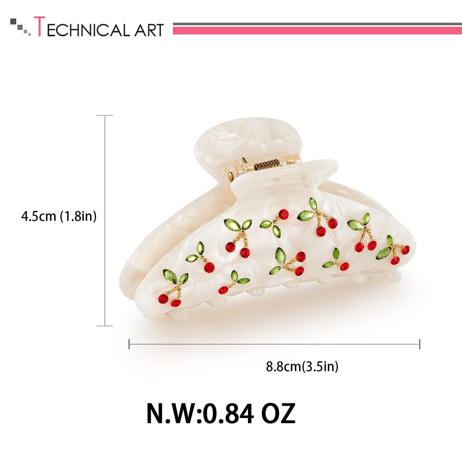 Elegante Haarspange mit Kirschmuster für dickes und dünnes Haar