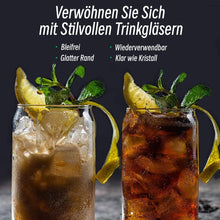 BIKALAN Cocktail Gläser Set 4 Strohhalm 16oz Saftglas