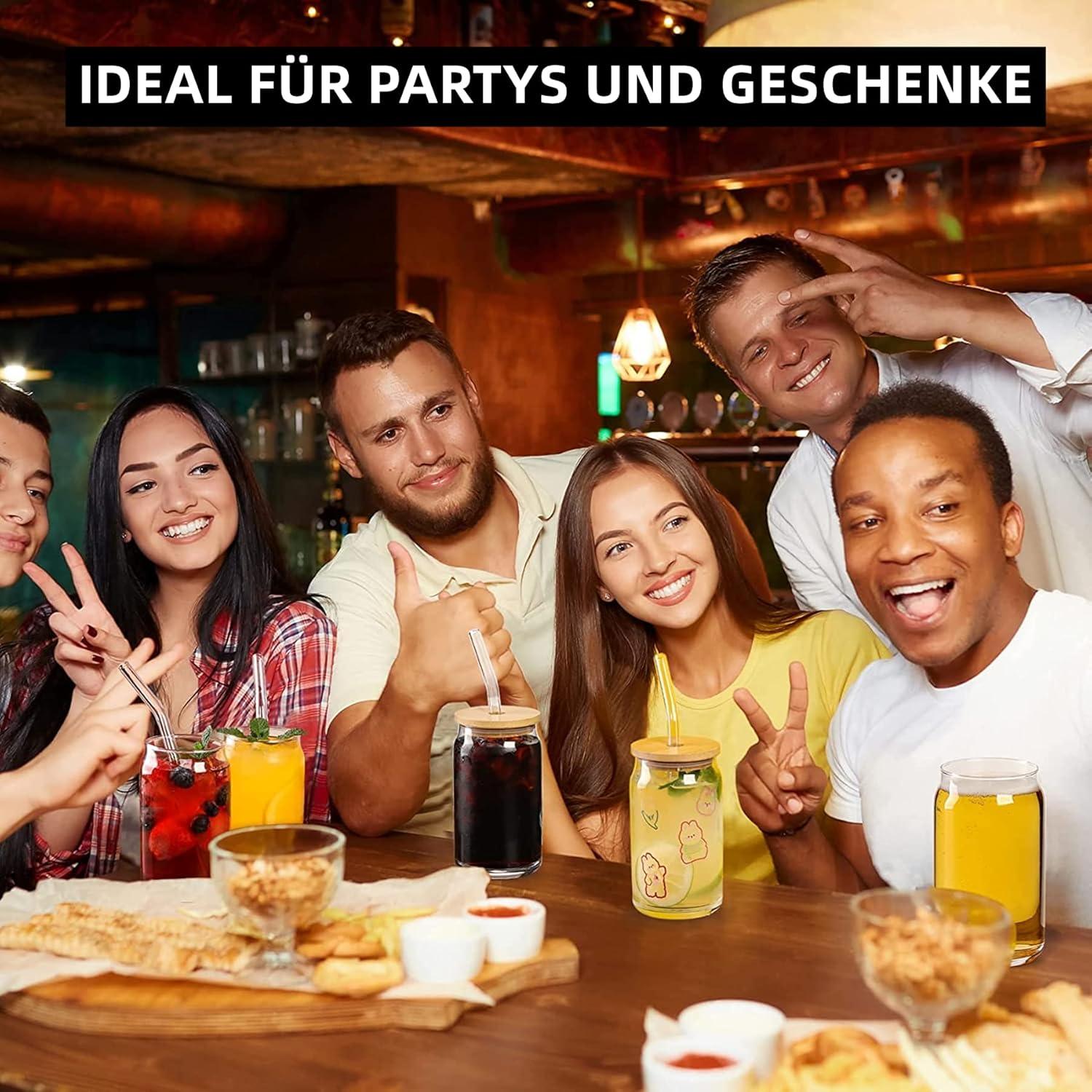 Cocktail Gläser Set 4 Trinkgläser Longdrink Saft Eiskaffee Bier Bar 16oz