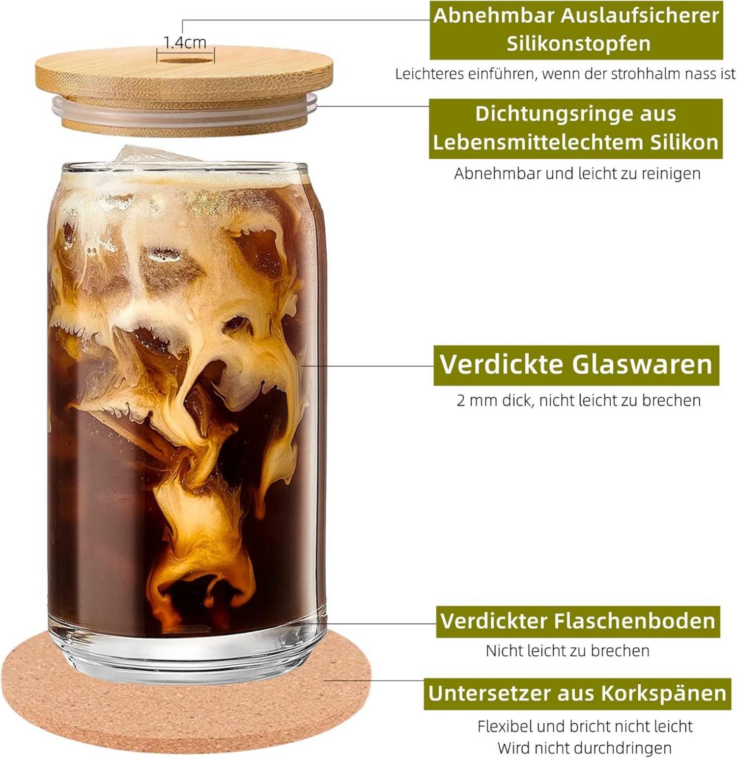 Cocktail Gläser Set 4 Trinkgläser Longdrink Saft Eiskaffee Bier Bar 16oz