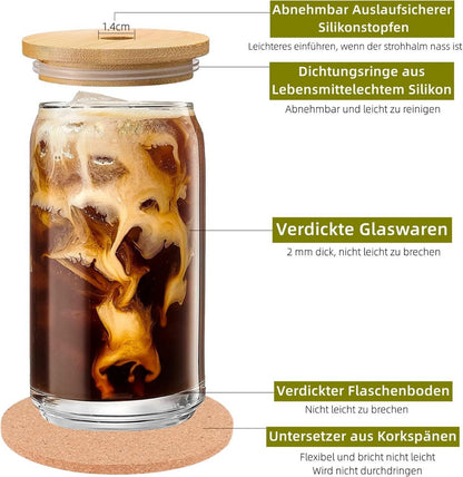 Cocktail Gläser Set 4 Trinkgläser Longdrink Saft Eiskaffee Bier Bar 16oz