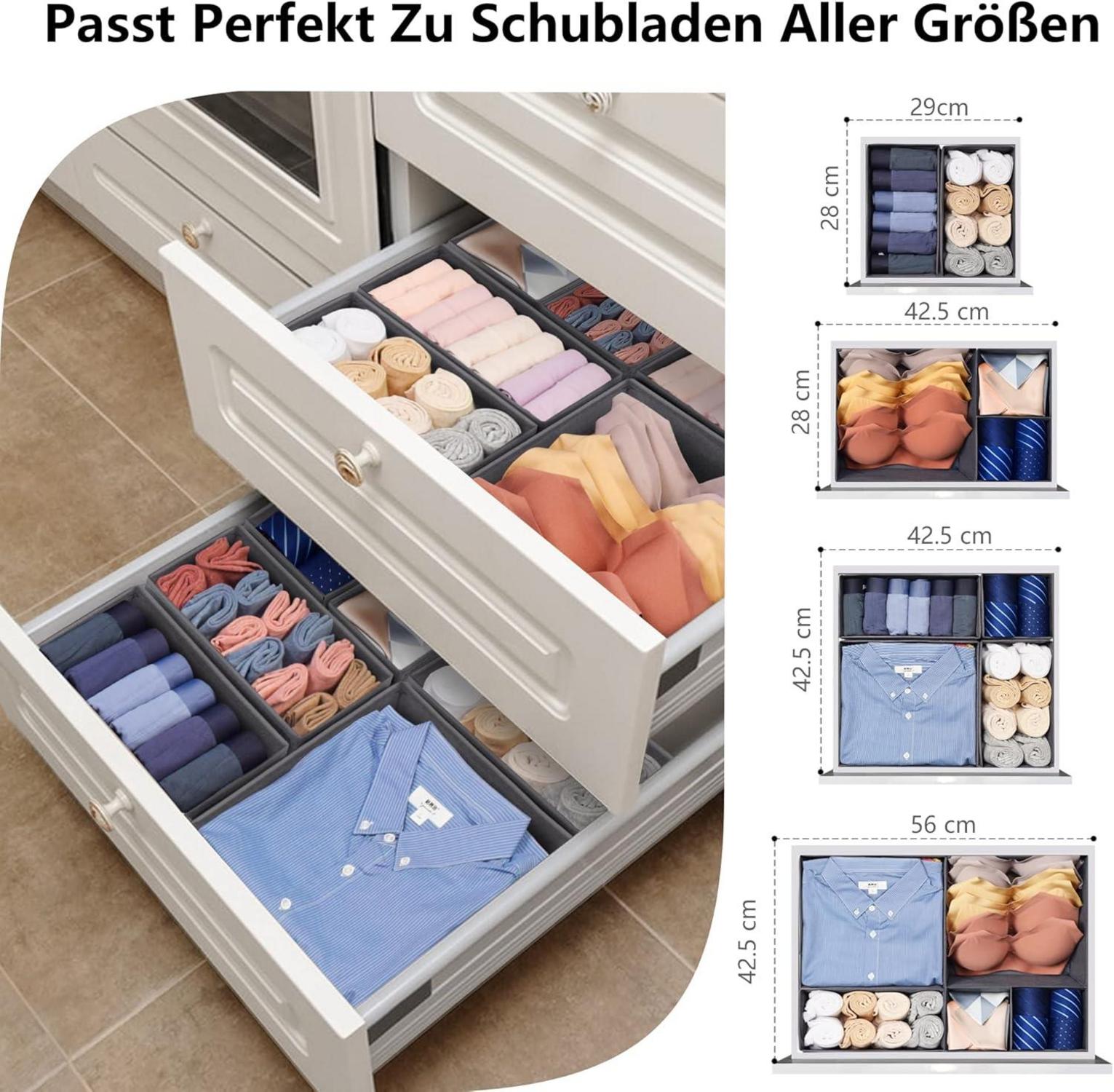 ORLISA 8er Schubladen Organizer Faltbarer Kleiderschrank