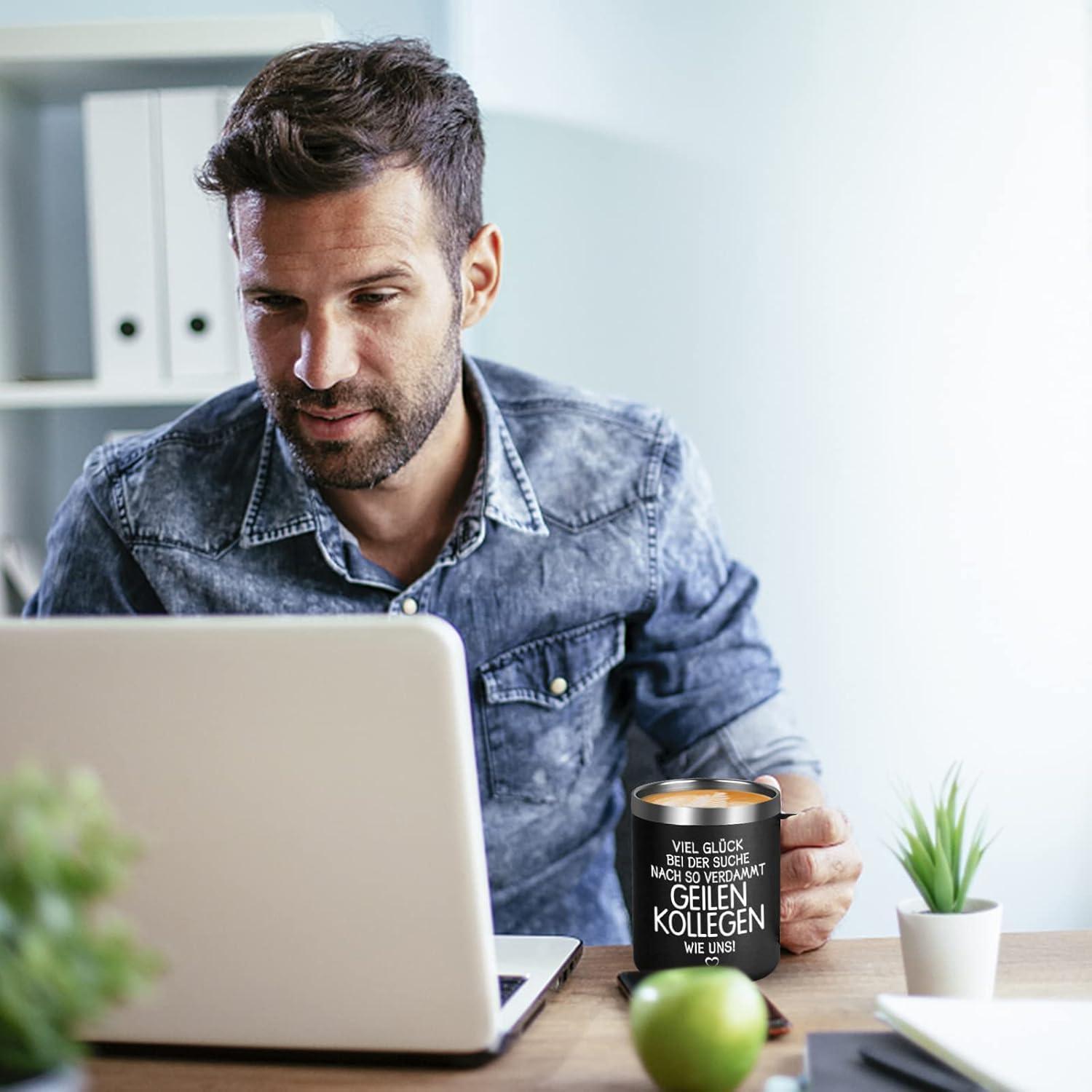 Abschiedsgeschenk Kollegen Lustiges Tasse Spruch 12oz Edelstahl Becher