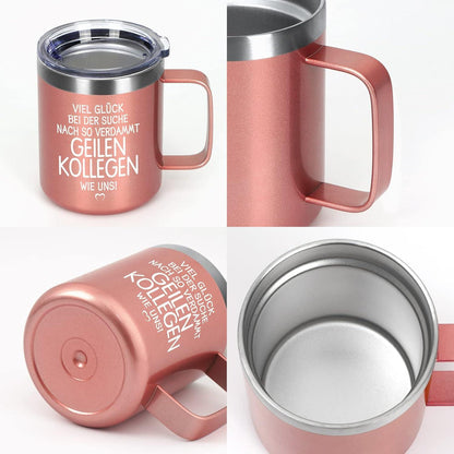 Livole Abschied Kollegen Weihnachtsgeschenk Lustige Tasse Thermobecher Henkel
