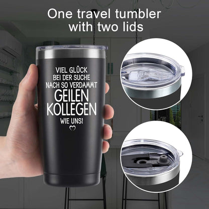 Livole Abschiedsgeschenk Kollegen Jobwechsel Tasse Spruch Glück Schwarz