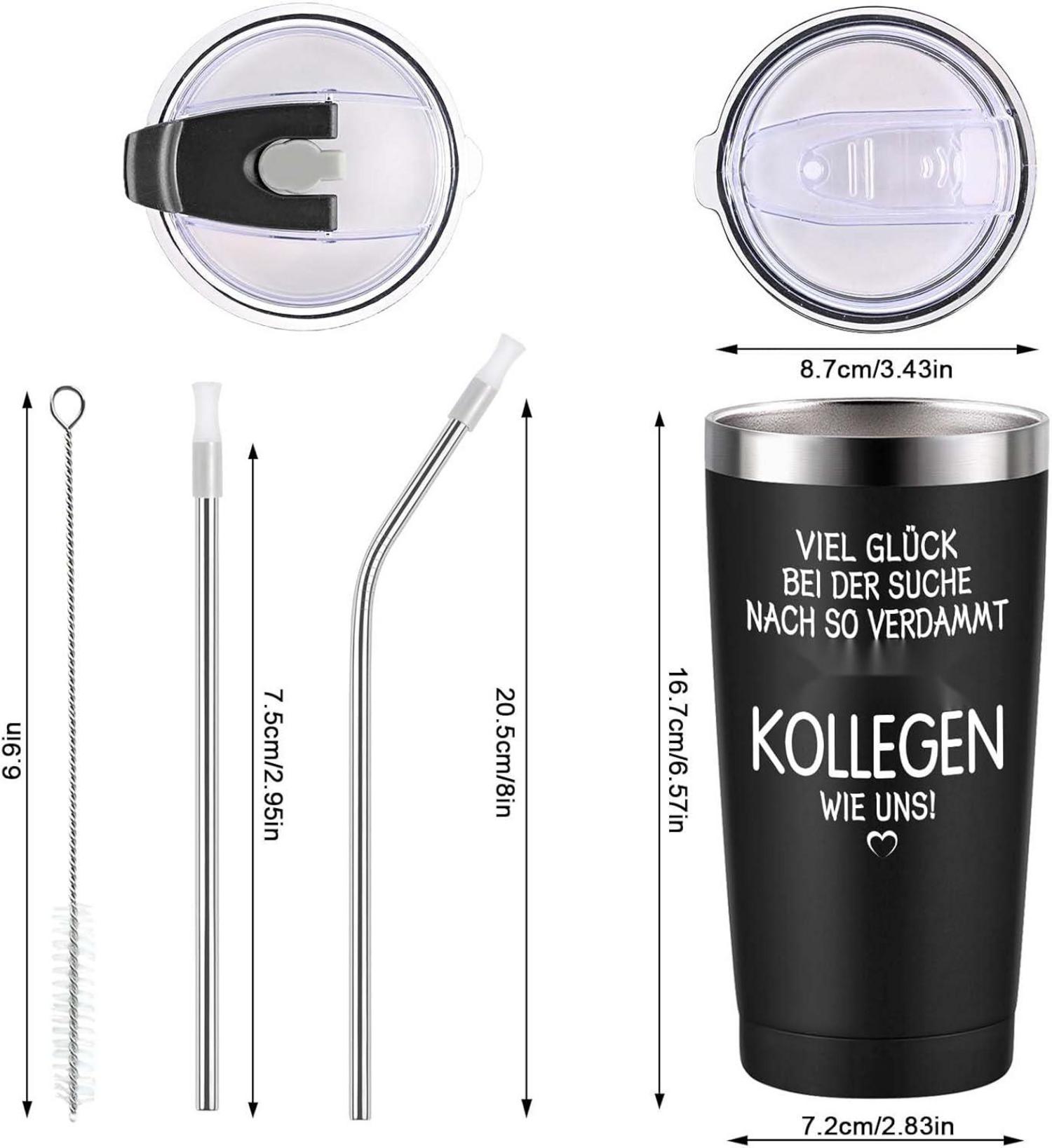 Livole Abschiedsgeschenk Kollegen Jobwechsel Tasse Spruch Glück Schwarz