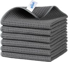 6er Pack Mikrofaser Waffeltücher Grau saugfähige Putzlappen
