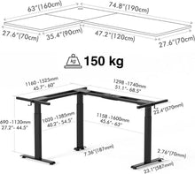 Elektrischer L-Form Schreibtisch Höhenverstellbar Schwarz/Walnuss