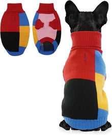 Hunde Rollkragenpullover Farbblockierung mit Beinen für mittelgroße