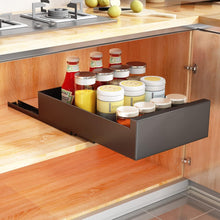 Teleskopschublade Ausziehbarer Schrank-Organizer 25x43x9cm Schwarz