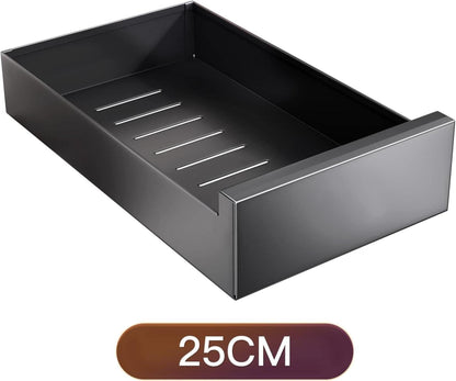 Ausziehbare Teleskopschublade für Küchenschränke 25x43x9cm Schwarz