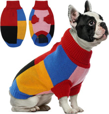 Rollkragen Hundepullover mittelgroße Hunde Farbblockierung Pullover