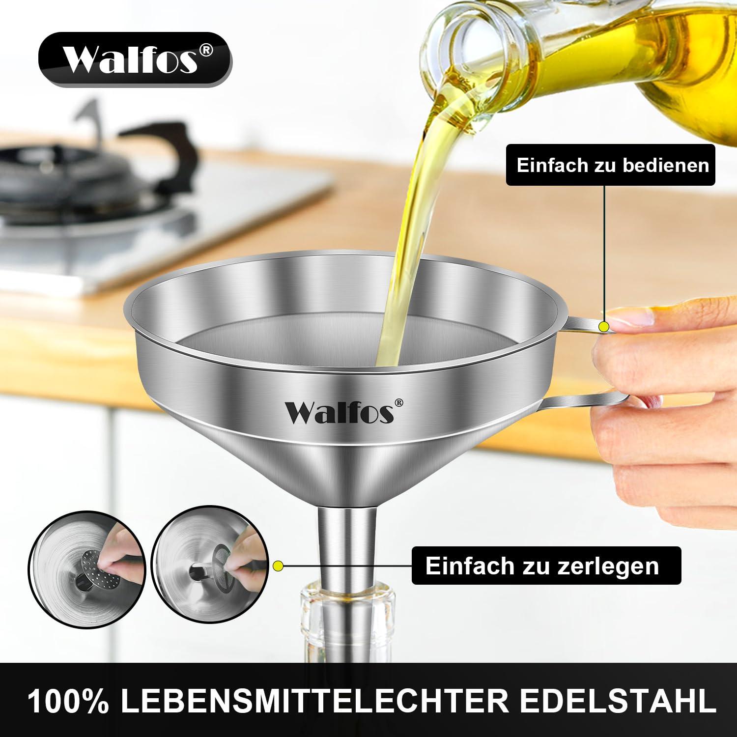 Edelstahl Trichter Set mit 200 Mesh Filter und 2 Sieben