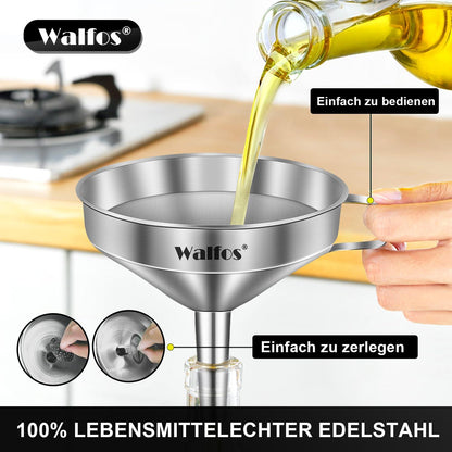 Edelstahl Trichter Set mit 200 Mesh Filter und 2 Sieben