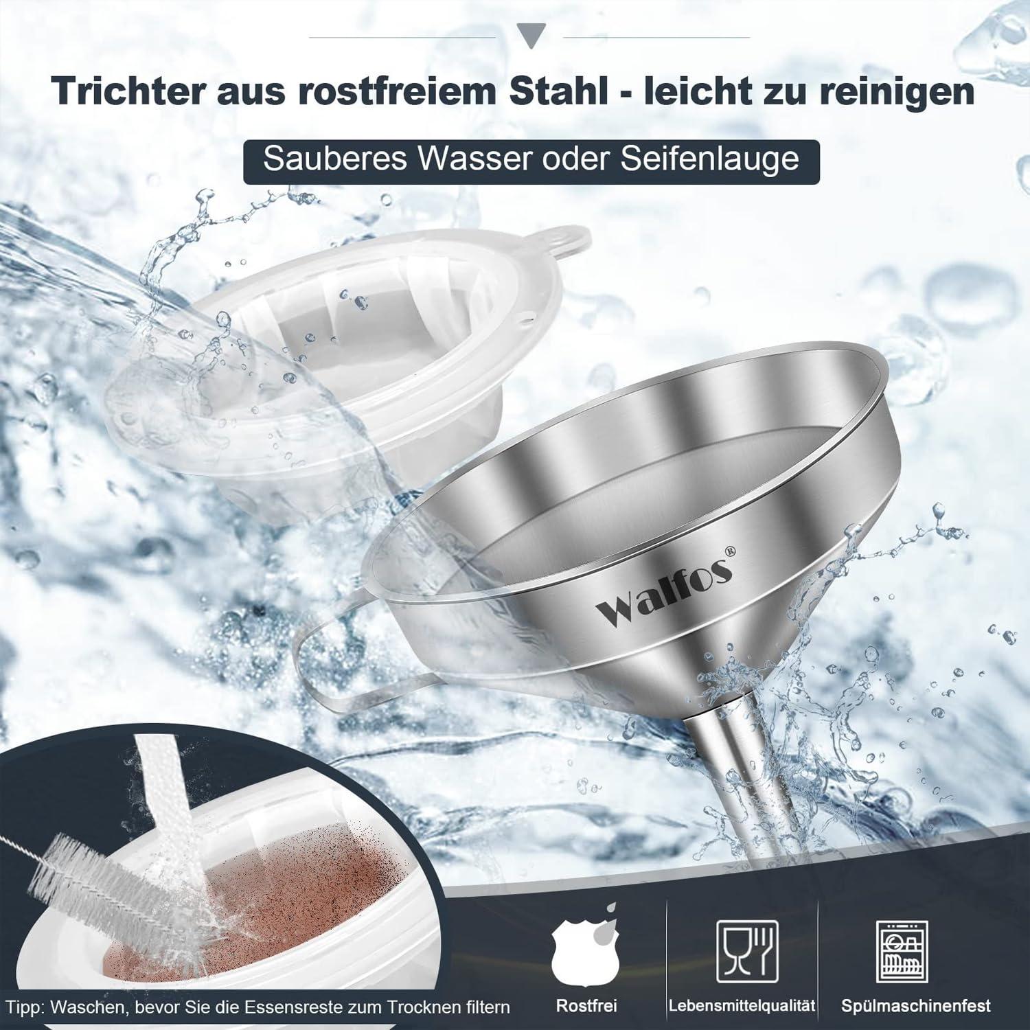 Walfos Edelstahl Trichter 200 Mesh Filter Jam Straining 2 Sieben