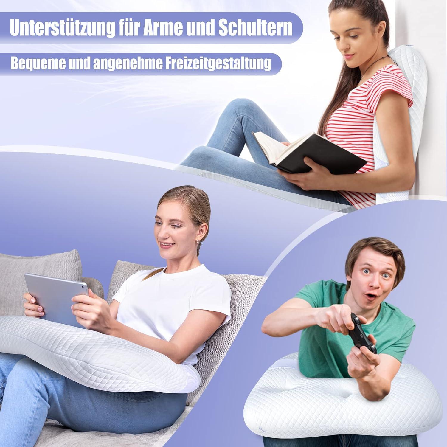 Orthopädisches Memory Foam Nackenkissen U-Form Weiß 60,8 × 65 × 12 CM