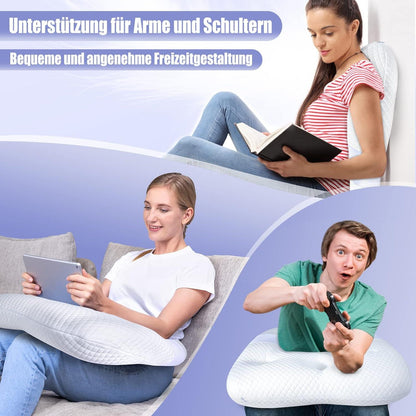 Orthopädisches Memory Foam Nackenkissen U-Form Weiß 60,8 × 65 × 12 CM