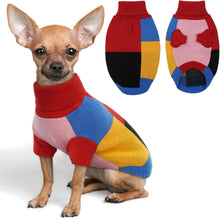 Vintage Hundepullover Farbblockierung für kleine Hunde mit Zuglöchern