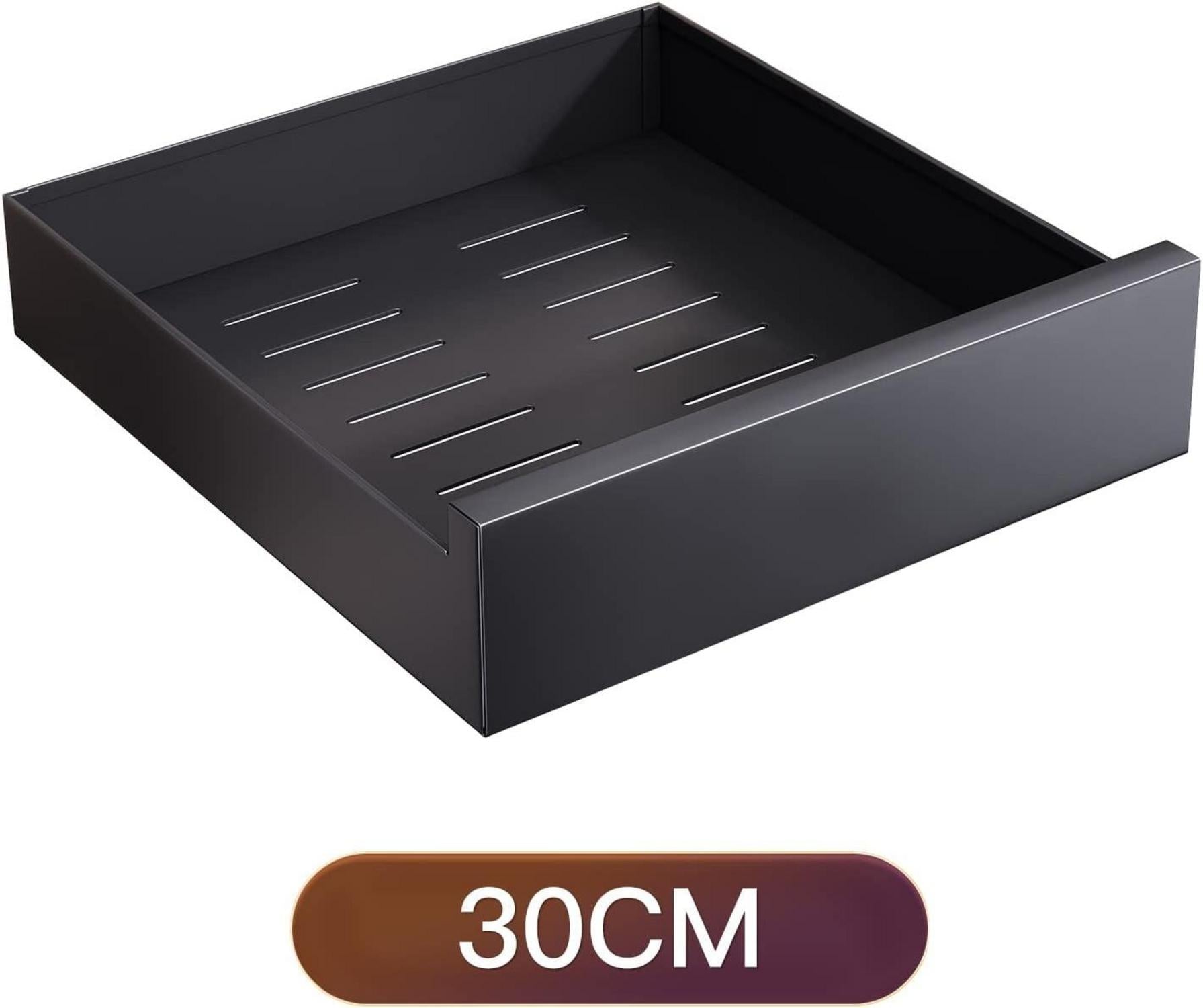 Teleskopschublade Ausziehbare Schublade für Küchenschrank (30x43x9cm) Schwarz