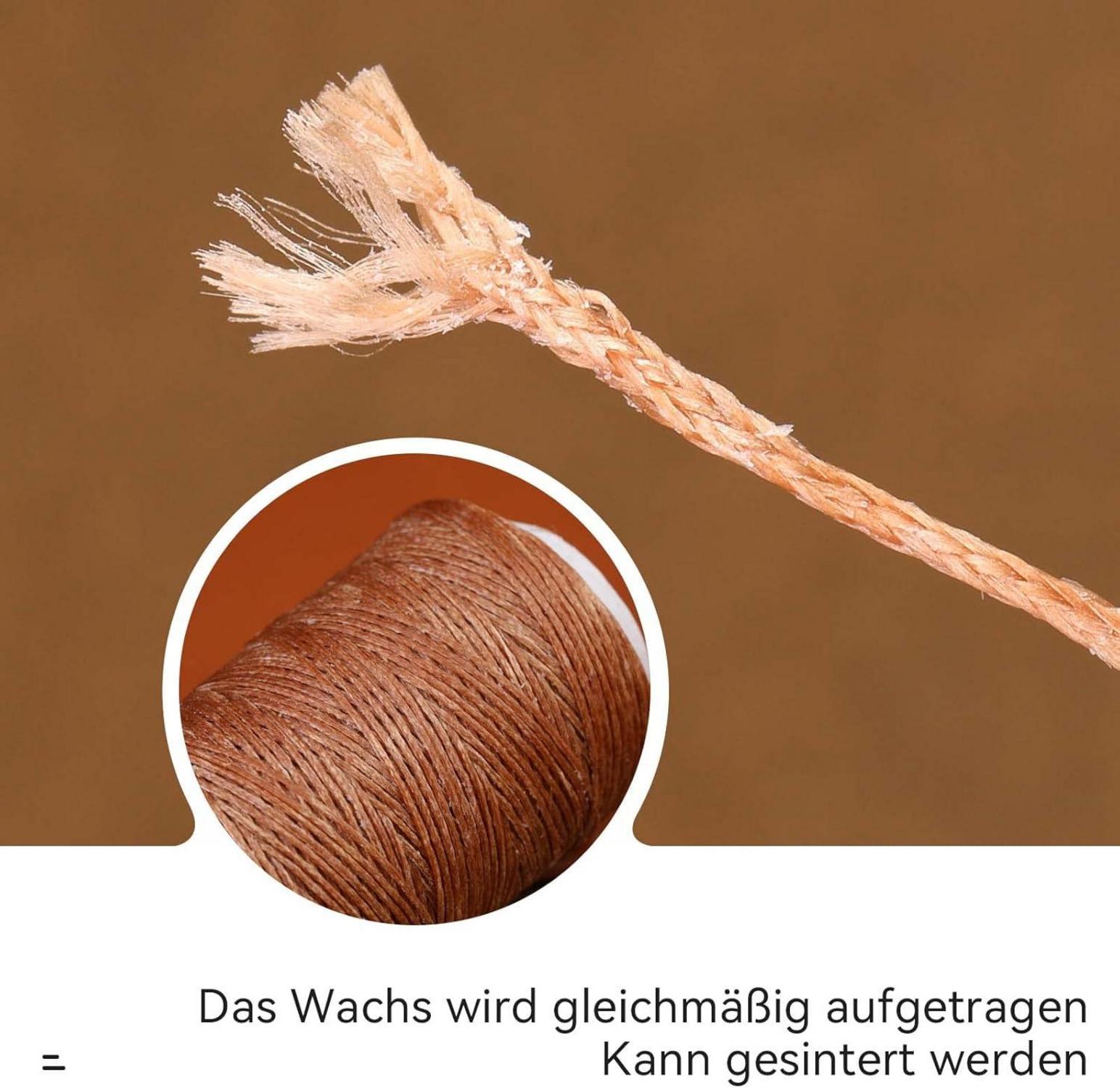 Leder Faden 150D 150m gewachst Buchbinden Ledernähgarn in Dunkel Khaki