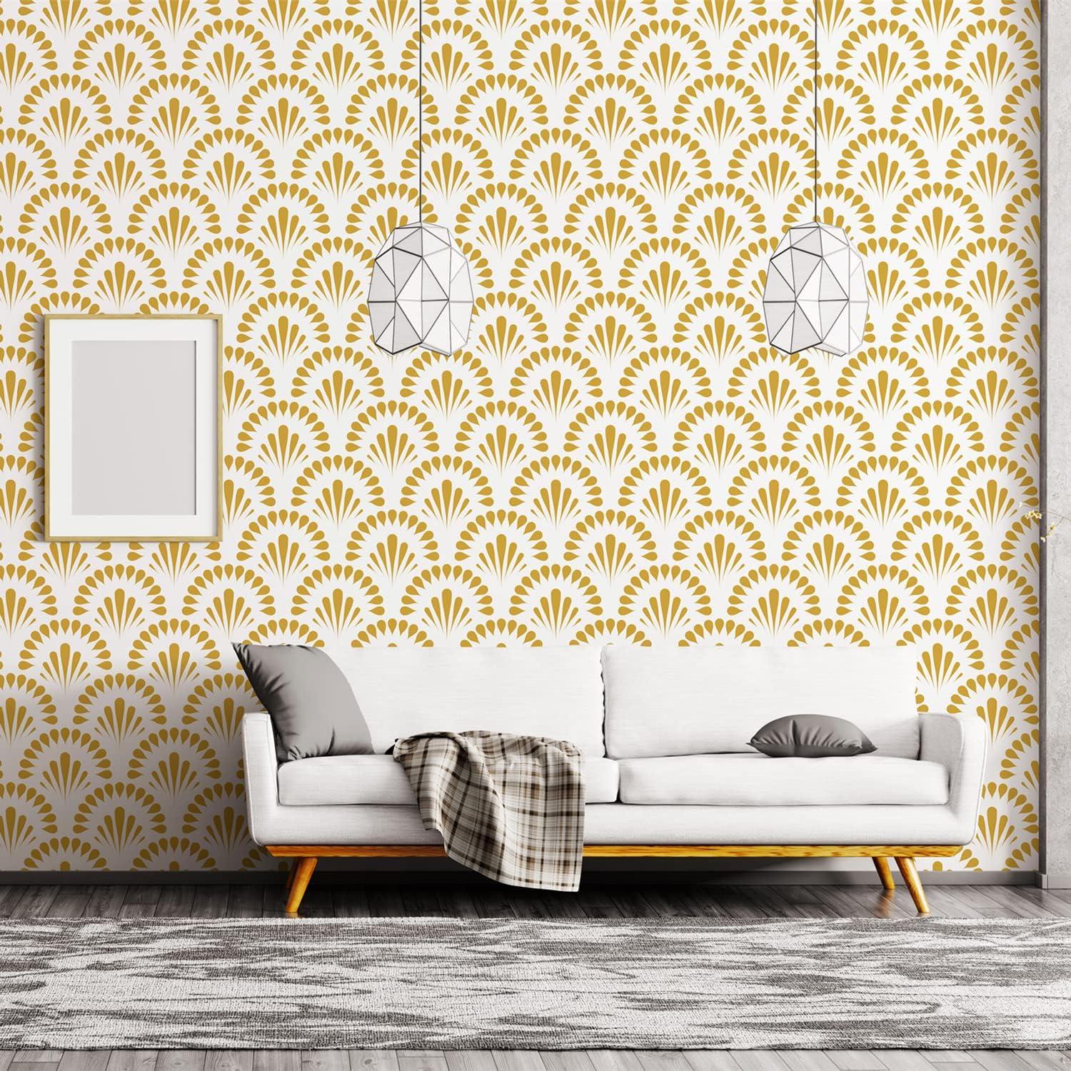 Selbstklebende Geometrische Gold Tapete 44.5x500cm für Bad und Küche