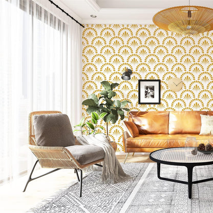 Selbstklebende Geometrische Gold Tapete 44.5x500cm für Bad & Küche