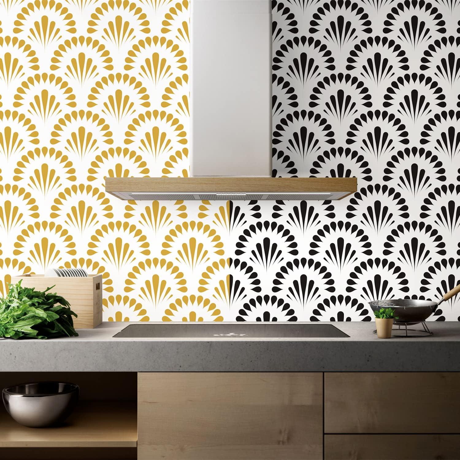 Selbstklebende Gold Geometrische Tapete 44.5x500cm für Bad Küche