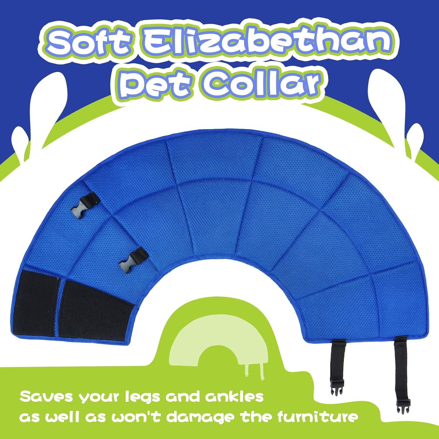 Halskrause Hund Leckschutz Schutzkragen Einstellbar Blau XL