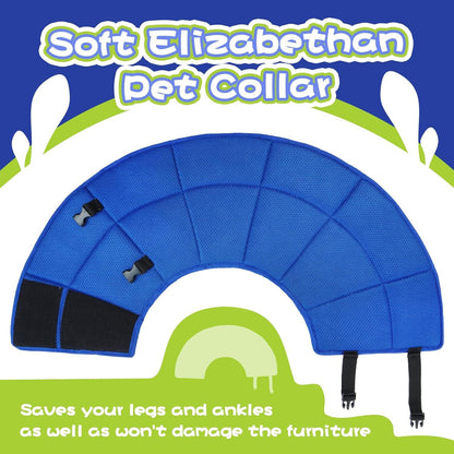 Halskrause Hund Leckschutz Schutzkragen Einstellbar Blau XL