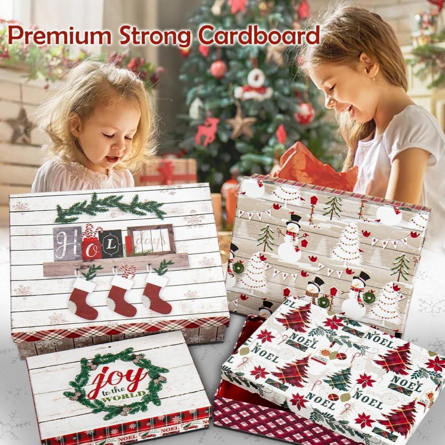 Weihnachtsgeschenkbox Aufbewahrungsbox Set 4er Schachteln Mehrfarbig