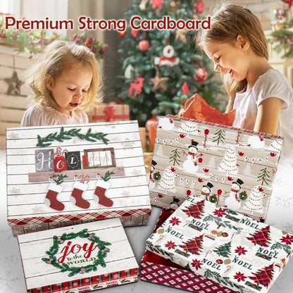 Weihnachtsgeschenkbox Aufbewahrungsbox Set 4er Schachteln Mehrfarbig