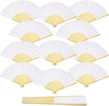 ZOOI 12er Pack Weiße Handfächer für Hochzeit und Party